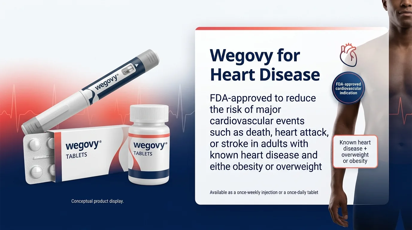 Wegovy FDA-approved for cardiovascular disease: MACE prevention in adults with established heart disease and overweight or obesity