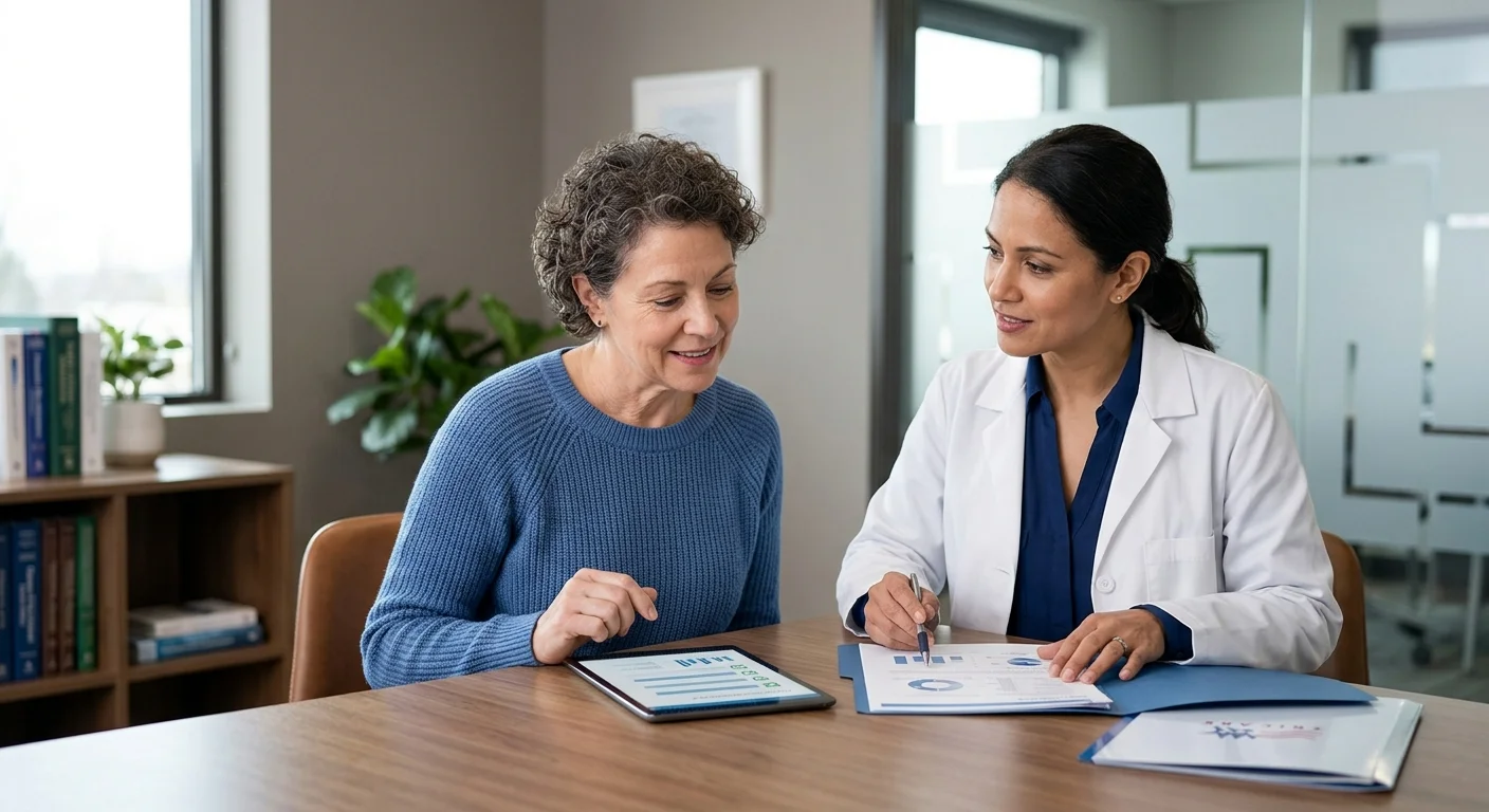 Military provider reviewing TRICARE prior authorization paperwork for Wegovy GLP-1 weight-loss medication